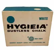 Vintage Hygieia White Dustless Chalk Sticks Non Toxic Partial Box 28 Sticks