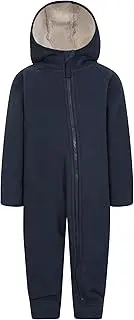 Mountain Warehouse Aspen Kids Borg-Lined Fleece Suit - Comfortable Pullover with Chin Guard, Boys & Girls Midlayer - Autumn Winter, Outdoors, Holiday, Walking, Hiking