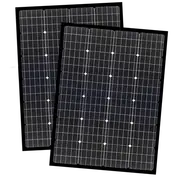 Enerdrive 2 x 150W Squat Fixed Solar Panel, Twin Pack, Black