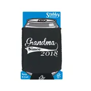 Grandma Since 2018 - Funny Novelty Stubby Holder With Base