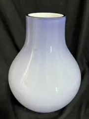 Crate and Barrel CAPRI Glass Vase Poland Purple Periwinkle New wTag 10.5" Tall