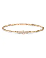Bloomingdale's Fine Collection Diamond Triple Cluster Bead Bangle Bracelet in 14K Yellow Gold, 0.40 tcw