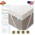King Size Memory Foam Mattress Topper with Washable Cover & Support