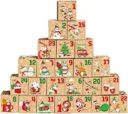 Christmas Advent Calendar Box, Christmas Candy Gift Boxes, Empty Christmas Countdown 24 Days Gift Box for Cookies, Candy, Party Supplies