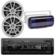 Infinity Bluetooth FM Radio Receiver, 2x 6.5" 225W White Speakers , White Cover