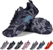 [BibHoly] Barefoot Shoes Women's Men's Barefoot Shoes Lightweight Breathable Trail Running Shoes Non-Slip Fitness Shoes Walking Shoes with Zero-Drop Solhe, 2j02 Dark Blue, 8 US