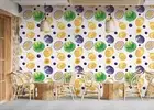 3D Aubergine Passionfruit Orange Self-adhesive Removeable Wallpaper Wall Mural
