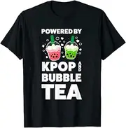 [X.Style] Powered by Kpop and Bubble Tea K-pop Girl ds949 T-Shirt (XL) Black