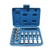 Male Female Torx Star Socket & Bit Set & for T Sockets with Torx Bits Storage