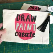 (2) - Canvas Bag Multipurpose Craft Storage Organizer Draw Paint Create NWT