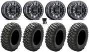Method 415 Bdlk 15" Wheels Bk +38mm 30" Crawler XR Tires Polaris Ranger XP 9/1K