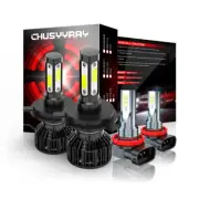 Fit Nissan Versa 2007-2018 - H4+H11 LED Headlight Bulbs Kit Hi-Lo Beam Fog Light (for: Smart)