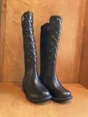 Stuart weitzman toddler 50/50 quilted black knee high boots size 5 NEW
