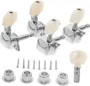 FUNOMOCYA Banjo Tuning Pegs Machine Heads Accessories for Mandolin Banjo Durable Silver Design Easy to Install for Accurate Tuning