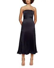 Amur Milly Strapless Pleated Dress