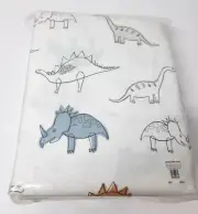 4pc Pottery Barn Kids Double Full Sheet Set Dinosaur Fitted Flat 2 Pillowcases