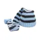 美國 Cutie Knitting 手工編織嬰兒長尾帽Baby Blue Brown[免運費]