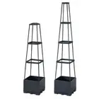 Planter Box with Trellis Flower Pot for Cucumbers Climbing Plants Vegetables