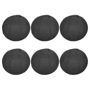 6pcs 14 Inch Folding Hanging Paper Lanterns for Wedding Home Party Black