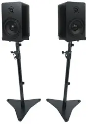 Pair Rockville RockShelf 58B 5.25" Home Bookshelf Speakers+Adjustable Stands