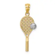 14K Yellow & Rhodium W/White Tennis Pendant
