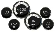 Intellitronix MS9999W LED Digital Multi-Gauge Set White LED Chrome Bezel Speedom