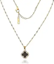 [Fiklon] Clover Necklace for Women Lucky 4 Leaf Clover Pendant Necklace Jewelry