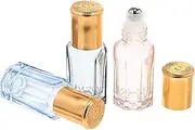 PENIKOKO 4Pcs Roller Bottles Refillable Perfume Containers with Metallic Caps for Essential Oils Oils Stylish and Versatile Design Light
