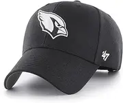 47 NFL Arizona Cardinals MVP Unisex Baseball Cap, Adjustable Hook & Loop Strap, Team Logo, Colour Black, Black, One size