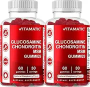 2 Pack Vitamatic Glucosamine Chondroitin Gummies with MSM & Vitamin E - Joint Support - 60 Pectin Based Gummies
