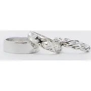 Mens Silver 3 Pack Rope And Textured Rings