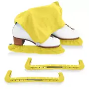 CRS Cross skate Guards,Soakers & towel Gift YELLOW Figure skating ice skate
