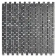 N60XH Brick Subway Mosaic Nero Marquina Black Marble Tile Honed 5/8x3/4