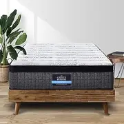 Giselle Bedding Queen Mattress Latex Foam Bed Mattresses 34cm Thickness, with 9-Zone Pocket Spring System and Breathable Euro Top, 5Yrs Warranty, Medium Firm, White with Vacuum Packed