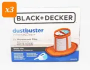 x3 BLACK+DECKER Hand Vacuum Replacement Filter Dustbuster LOT, HHVKF10