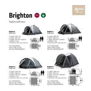 DOMETIC kampa輕便式露營帳篷Brighton 4【贈MOBICOOL保冷袋黑色1入】