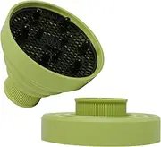 WAJIAYON Universal Collapsible Hair Dryer Diffuser Attachment-Foldable Portable Travel and Easy Storage Hair Diffuser Fit Most Hair Dryers with Nozzle Diameter D-1.575Inch to 1.968 Inch (4-5cm)- Green