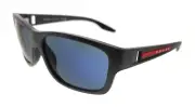 Prada Linea Rossa 0PS 01WS 11C05U Matte Grey Rectangular Sunglasses
