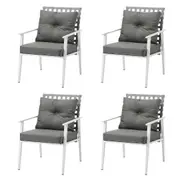Livsip 4x Outdoor Rattan Chairs Setting Garden Patio Lounge Armchair White