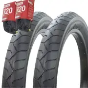 1PAIR! Bicycle Bike Tires & Tubes 20" x 3.0" Black/Black Side Wall P-1077