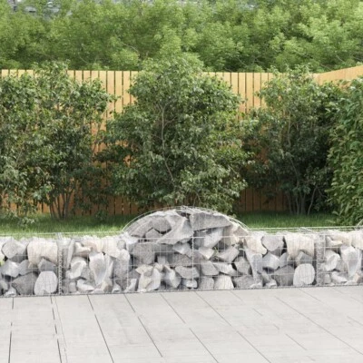 NNEVL Arched Gabion Baskets 3 pcs 200x50x40/60 cm Galvanised Iron