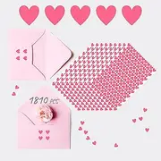 1810 PCS Pink Heart Shaped Stickers, Self-Adhesive Color-Code Stickers Love Decorative Labels Use for Valentine's Day, Holiday, Gifts, Wedding, Anniversary, Award Charts (0.5" Each, 10 Sheets)