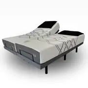 Solace Sleep Adjustable Massage Bed and Copper Memory Foam Mattress Package - Double