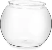 Generic Clear Round Desktop Fish Tank Durable Plastic Fish Bowl for Home Decor for Goldfish and Plant Display Safe Shatterproof Design for Office Home Use
