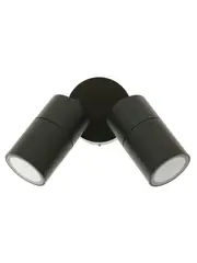 Wanaka 2 Light Adjustable Exterior Wall Light in Black