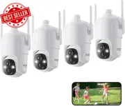 360° PTZ Security Cameras Wireless Outdoor Wifi, 2K Battery Powered Home Securit