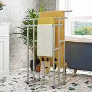 Tall Free Standing Towel Racks for Bathroom Towel Rack Stand with Storage Basket