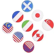 COHEALI 18pcs Round Flag Cloth Patches Set Embroidery Applique for Clothing Repair and Decoration for Jeans Skirts Hats and Craft Projects Bright Colors and Unique Designs