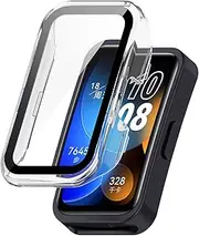 YKNIUFLY Case Compatible with Huawei Band 10 NFC, PC + Screen Tempered Film Integrated, Anti-Fall, Watch Cover Compatible with Huawei Band 10 NFC.(Transparent)