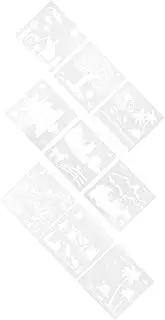 PLAFOPE 9 Sheets Painting Stencils for DIY Scenery Pattern Templates for Wall Art Easy to Use for Craft Projects Reusable and Versatile